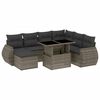 vidaXL Salon de jardin 8 pcs avec coussins gris r&eacute;sine tress&eacute;e