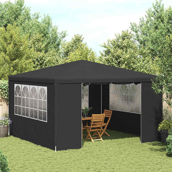 vidaXL Tente de réception et parois latérales 4x4 m Anthracite 90 g/m²