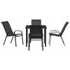 vidaXL Ensemble de salle &agrave; manger pour jardin 5 pcs Noir