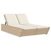 vidaXL Chaise longue double avec coussins beige r&eacute;sine tress&eacute;e