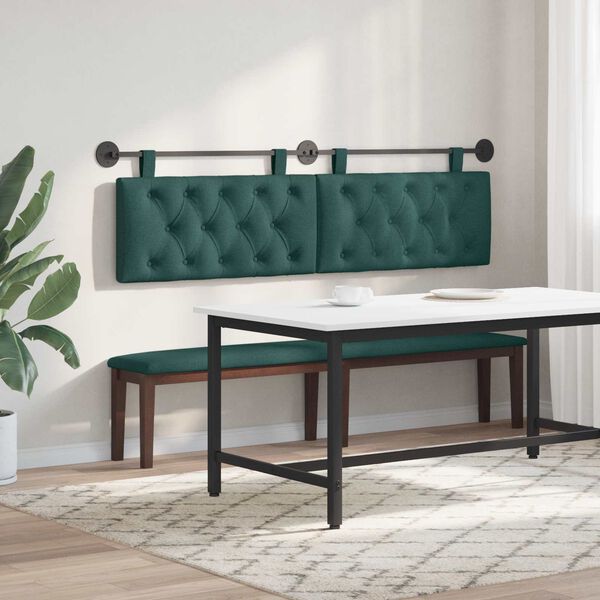 vidaXL T&ecirc;te de lit suspendue Vert fonc&eacute; 170 x 55 x 7 cm tissu