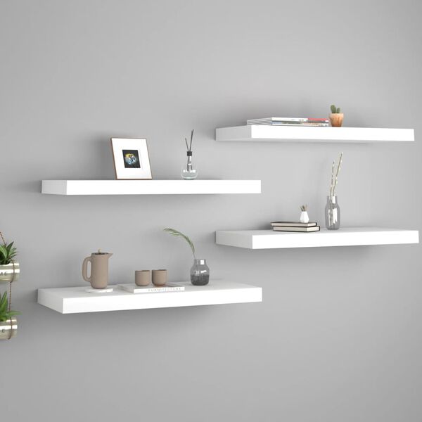 vidaXL &Eacute;tag&egrave;res murales flottantes 4 pcs blanc 60x23,5x3,8 cm MDF