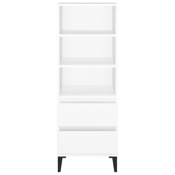vidaXL Buffet haut Blanc 40x36x110 cm Bois d'ing&eacute;nierie