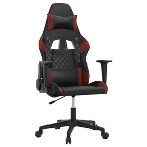 vidaXL Chaise de jeu de massage Noir et rouge bordeaux Similicuir