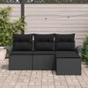 vidaXL Ensemble de Canap&eacute;s avec coussin 4 pcs Noir polyrotin