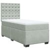 vidaXL Sommier &agrave; lattes de lit et matelas Gris clair 90x200 cm Velours