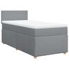 vidaXL Sommier &agrave; lattes de lit avec matelas Gris clair 90x200 cm Tissu