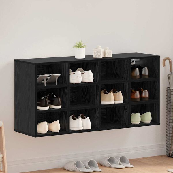 vidaXL Cabinet &agrave; chaussures avec &eacute;tag&egrave;re Ch&ecirc;ne noir 103 x 30 x 51 cm