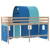 vidaXL Lit mezzanine enfants avec tunnel sans matelas bleu 80x200 cm