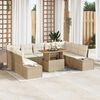 vidaXL Ensemble de canap&eacute; de jardin 10 pcs Beige Poly rotin