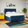 vidaXL Sommier &agrave; lattes de lit avec matelas Bleu 180x200 cm Tissu