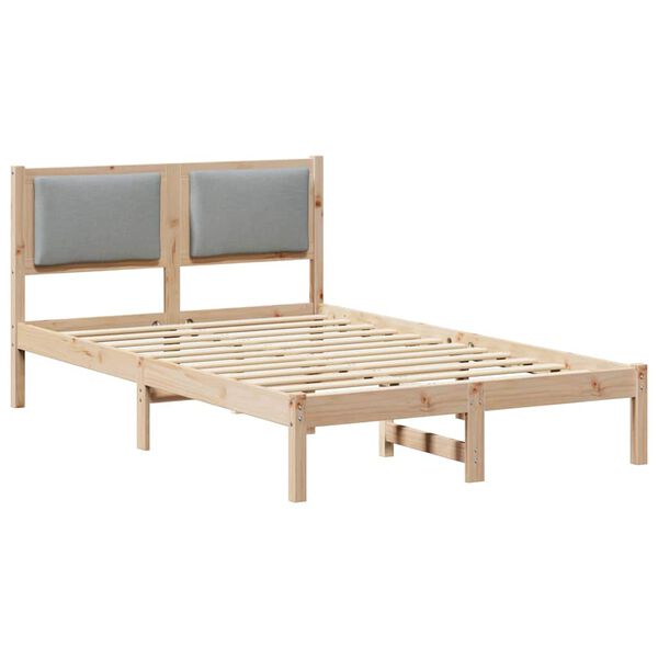 vidaXL Cadre de lit Gris clair 120 x 190 cm Pin massif
