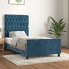 vidaXL Cadre de lit sans matelas bleu fonc&eacute; 100x200 cm velours