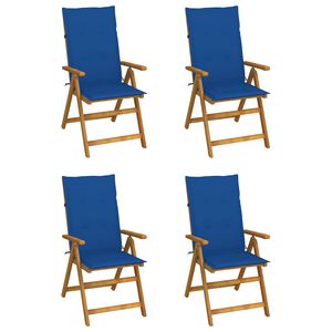 vidaXL Fauteuils pliants inclinables 4 pi&egrave;ces avec coussins en bois d'acacia massif