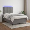 vidaXL Sommier &agrave; lattes de lit et matelas et LED Gris fonc&eacute; 120x200 cm