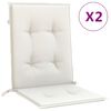 vidaXL Coussins de chaise &agrave; dossier bas lot de 2 cr&egrave;me m&eacute;lang&eacute; tissu