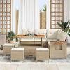 vidaXL Ensemble de canap&eacute; de jardin 10 pcs Beige et cr&egrave;me polyrotin