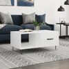 vidaXL Table basse Blanc brillant 90x50x40 cm Bois d'ing&eacute;nierie
