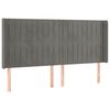 vidaXL T&ecirc;te de lit &agrave; LED Gris clair 203x16x118/128 cm Velours