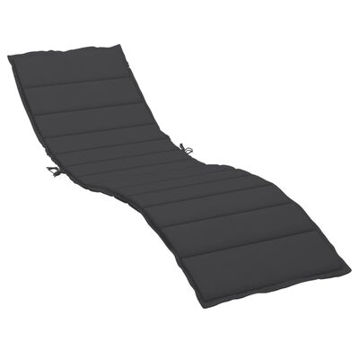 vidaXL Coussin de chaise longue noir 200x70x3 cm tissu oxford