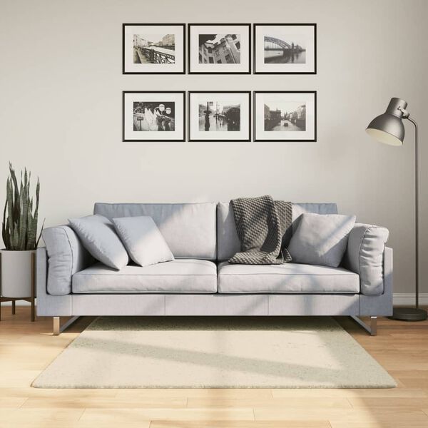 vidaXL Tapis HUARTE &agrave; poils courts doux et lavable cr&egrave;me 120x120 cm