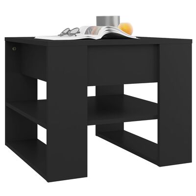 vidaXL Table basse Noir 55,5x55x45 cm Bois d'ingénierie