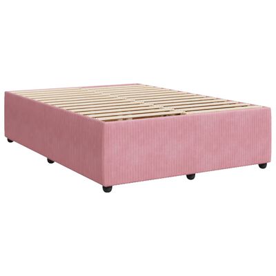 vidaXL Sommier à lattes de lit avec matelas Rose 160x200 cm Velours