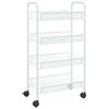 vidaXL Chariot de cuisine &agrave; 4 niveaux Blanc 46x26x85 cm Fer
