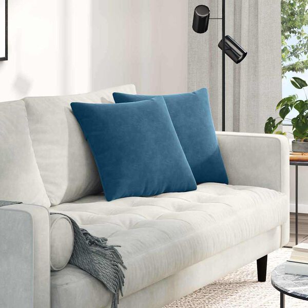 vidaXL Coussins de canap&eacute; 2 pcs Bleu 45 x 45 cm