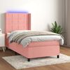 vidaXL Sommier &agrave; lattes de lit matelas et LED Rose 80x200 cm Velours