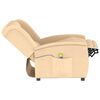 vidaXL Fauteuil de massage inclinable 3 places crème tissu microfibre