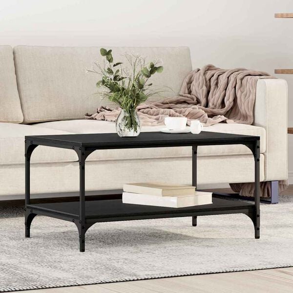 vidaXL Table basse Ch&ecirc;ne noir 81 x 50 x 40 cm Bois d'ing&eacute;nierie