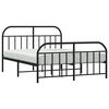 vidaXL Cadre de lit m&eacute;tal sans matelas avec pied de lit noir 140x200cm