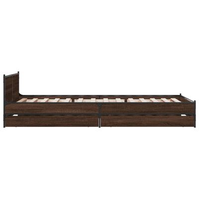 vidaXL Cadre de lit avec tiroirs sans matelas chêne marron 90x200 cm