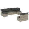 vidaXL Salon de jardin 9 pcs avec coussins gris clair r&eacute;sine tress&eacute;e