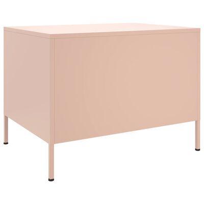 vidaXL Table basse rose 68x50x50,5 cm acier