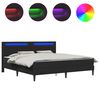vidaXL Cadre de lit avec bandes LED Noir 180 x 200 cm Simili cuir