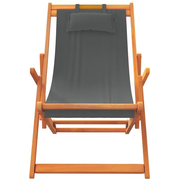 vidaXL Chaises de plage pliables lot de 2 gris tissu