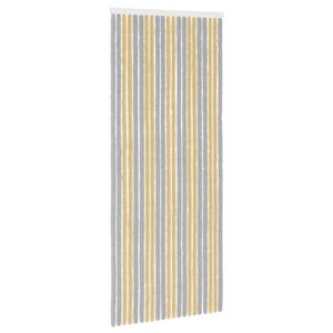 vidaXL Rideau anti-insectes en chenille Gris et Beige 90 x 220 cm