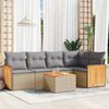 vidaXL Salon de jardin avec coussins 6 pcs beige r&eacute;sine tress&eacute;e