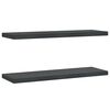 vidaXL &Eacute;tag&egrave;res murales 2 pcs 75x23,5 cm noir acier inoxydable