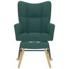 vidaXL Chaise à bascule avec repose-pied Vert foncé Tissu