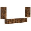 vidaXL Ensemble meuble TV 4 pc Ch&ecirc;ne fum&eacute; Bois d'ing&eacute;nierie