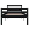vidaXL Cadre de lit sans matelas noir bois massif 100x200 cm