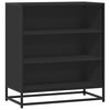 vidaXL Buffet noir 68x35x76 cm bois d'ing&eacute;nierie et m&eacute;tal