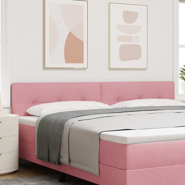 vidaXL T&ecirc;te de lit LED avec des lumi&egrave;res &agrave; LED Rose 200 cm Polyester