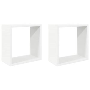 vidaXL &Eacute;tag&egrave;res cube murales 2 pcs Blanc 30x15x30 cm