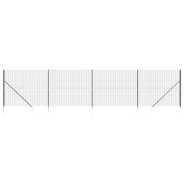 vidaXL Cl&ocirc;ture en treillis m&eacute;tallique et ancrage anthracite 2x10 m