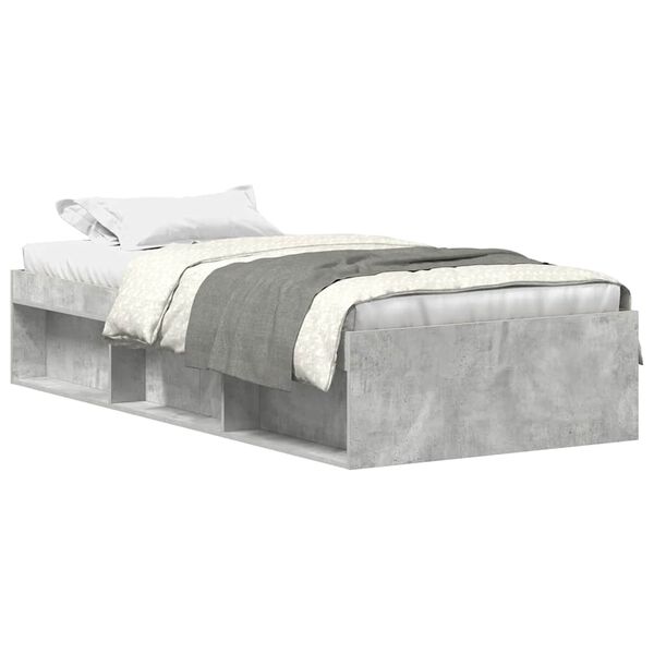 vidaXL Cadre de lit sans matelas gris béton 100x200 cm