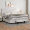 vidaXL Sommier &agrave; lattes de lit avec matelas Blanc 200x200cm Similicuir